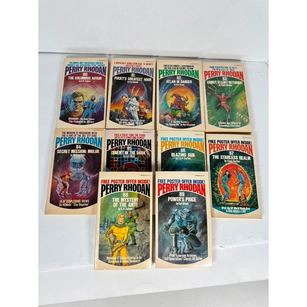 Perry Rhodan 80-89 Sci-Fi Paperback Lot Ace Books 1975 Vintage Space Opera